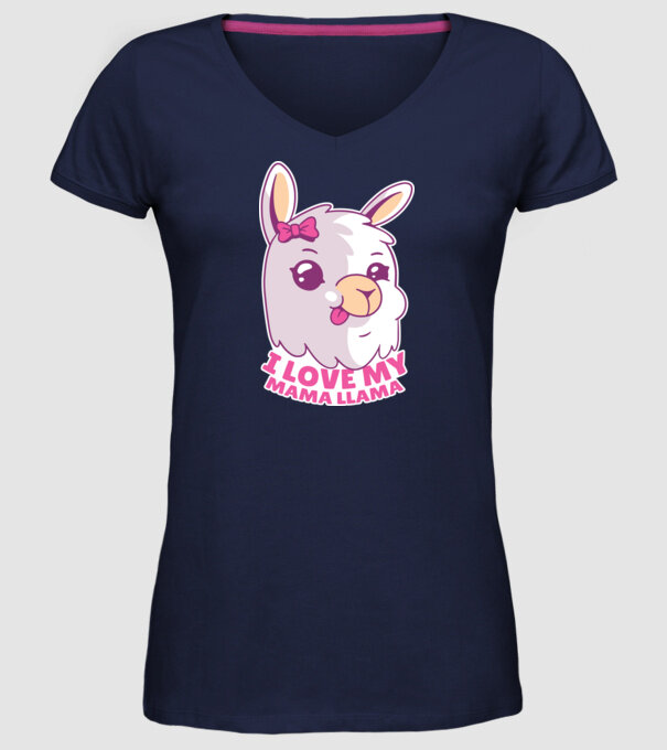 I Love My Papa Llama tricou drăguț cu lamă pentru bunica model albastru închis pe tricou