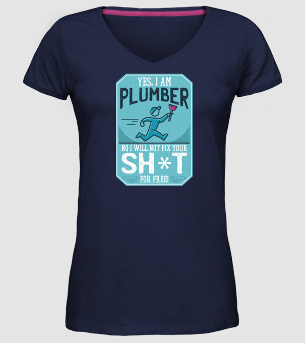 Da, sunt instalator model albastru închis pe tricou