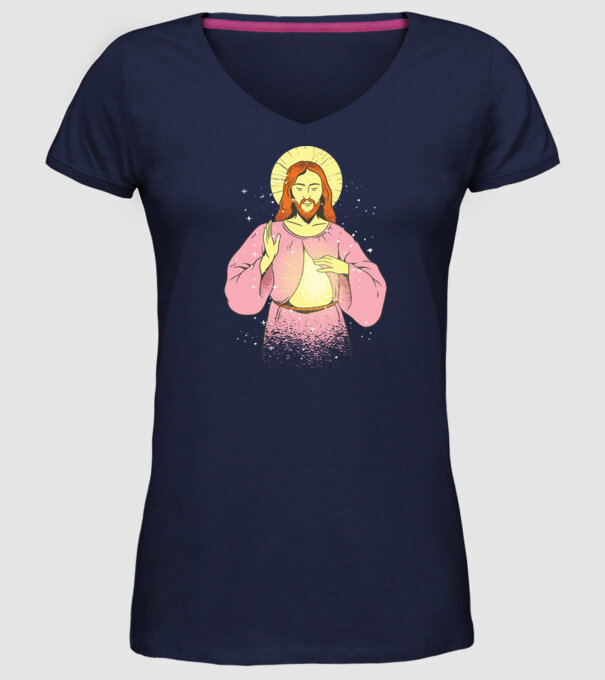 Iisus Hristos model albastru închis pe tricou