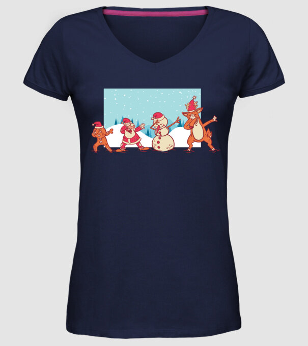Crăciun DAB model albastru închis pe tricou