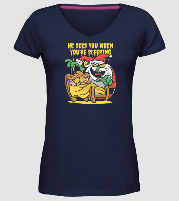 Elf de Crăciun model albastru închis pe tricou