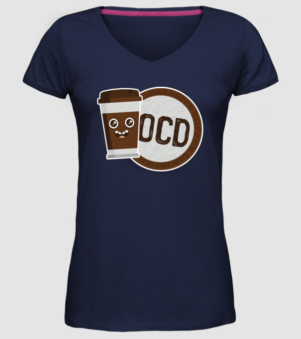 Cafea Dragoste și dependență model albastru închis pe tricou