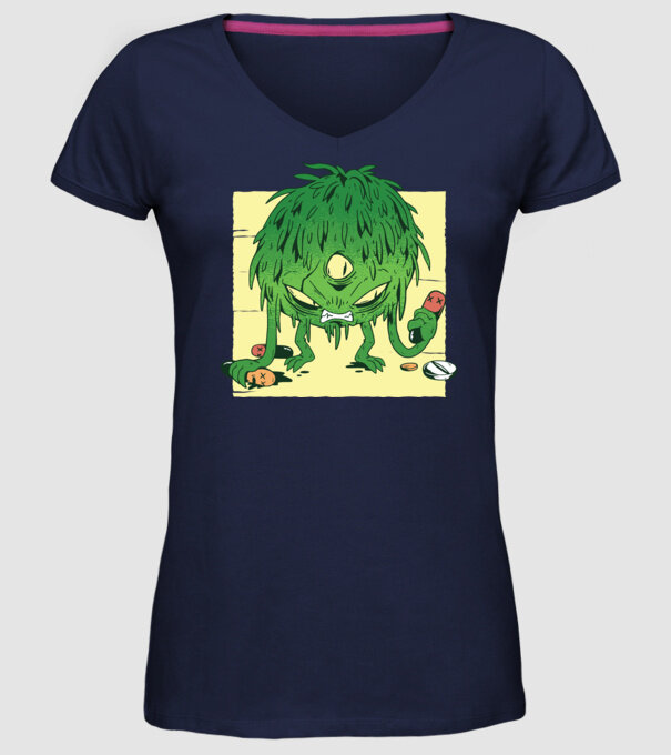 Coronavirus Monstru model albastru închis pe tricou
