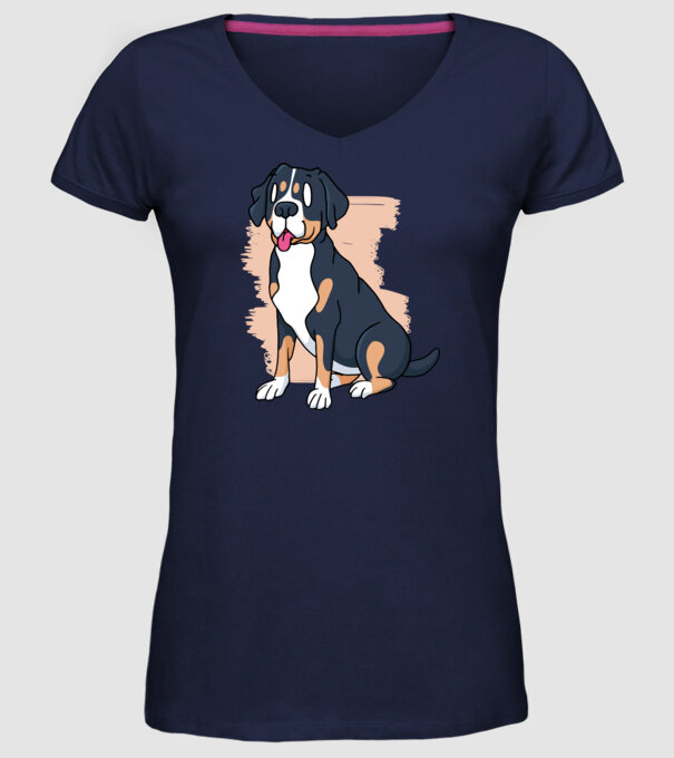 Câine model albastru închis pe tricou