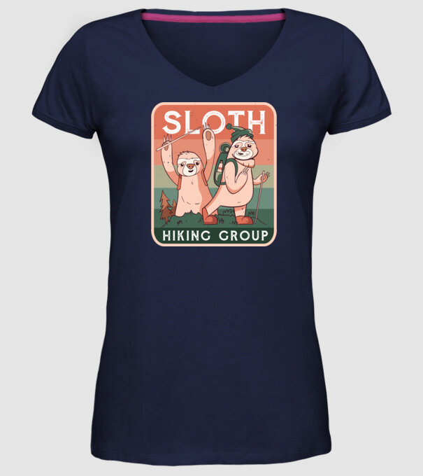 Grupul de amatori de drumeție Leneș model albastru închis pe tricou