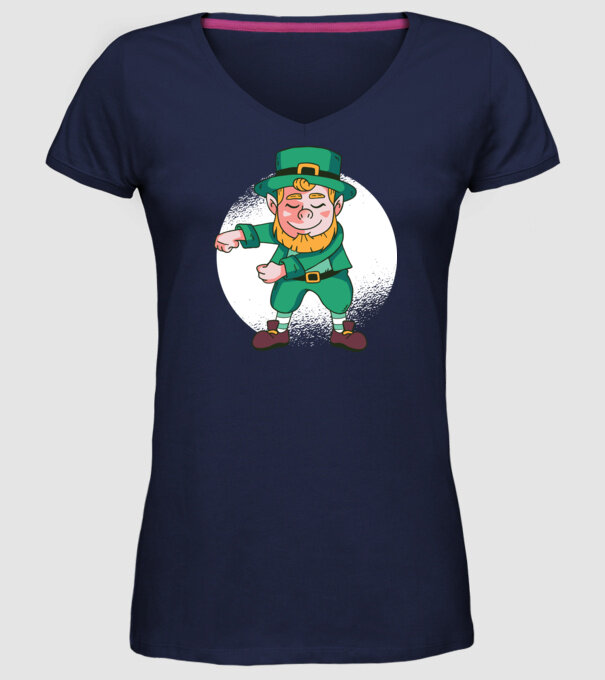 Leprechaun Floss - St. Patrick DAB dans model albastru închis pe tricou