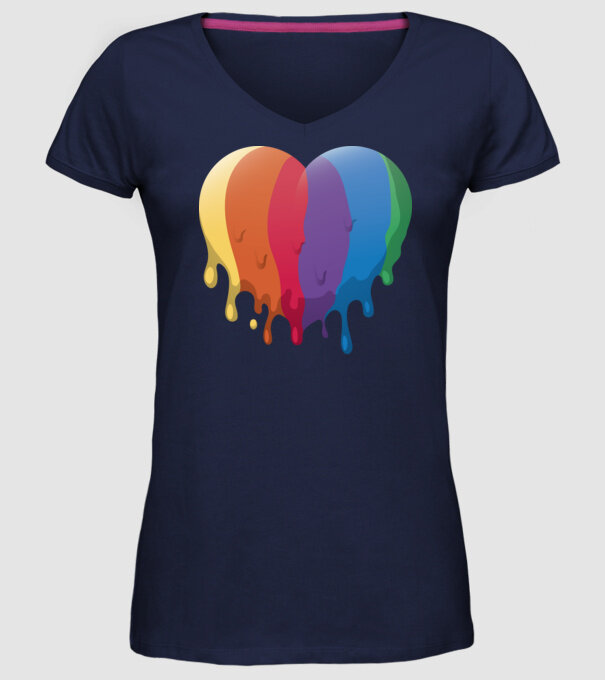 LGBTQ Inimă model albastru închis pe tricou