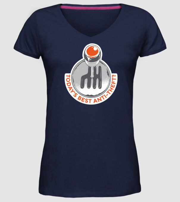Cutia de viteze manuală este cel mai bun anti-furt tricou amuzant model albastru închis pe tricou