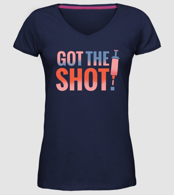 Am fost vaccinat model albastru închis pe tricou