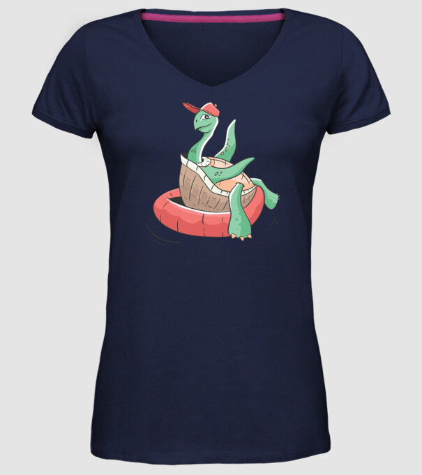 Broască țestoasă cool model albastru închis pe tricou