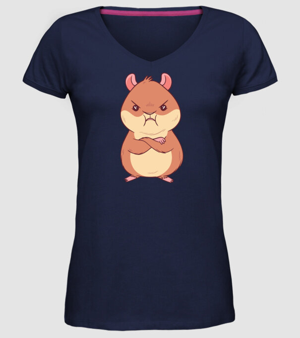 Hamster furios model albastru închis pe tricou