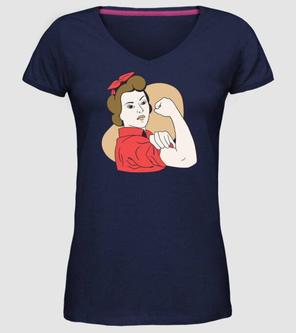 Emanciparea femeilor model albastru închis pe tricou