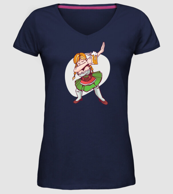 Oktoberfest DAB Fată cu ulcior model albastru închis pe tricou