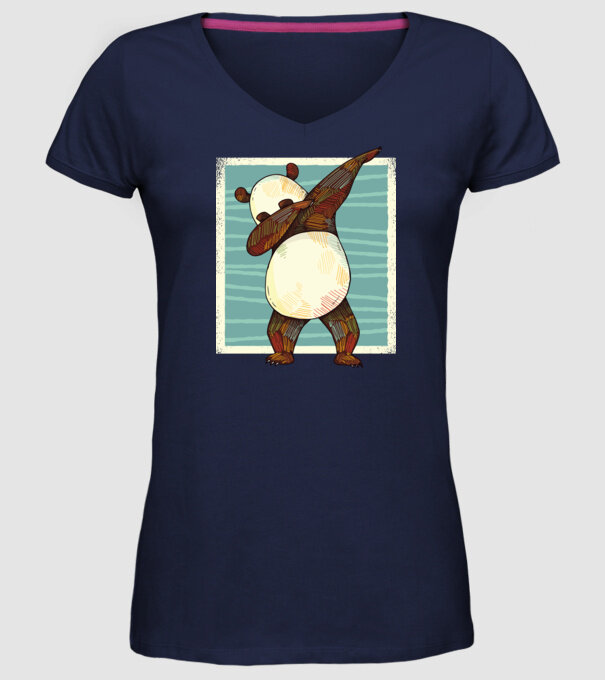 Panda DAB dans model albastru închis pe tricou