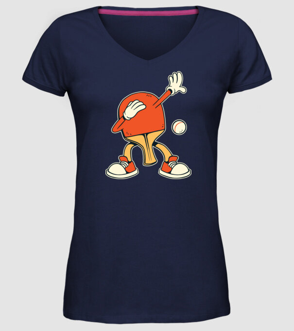 Ping Pong DAB model albastru închis pe tricou