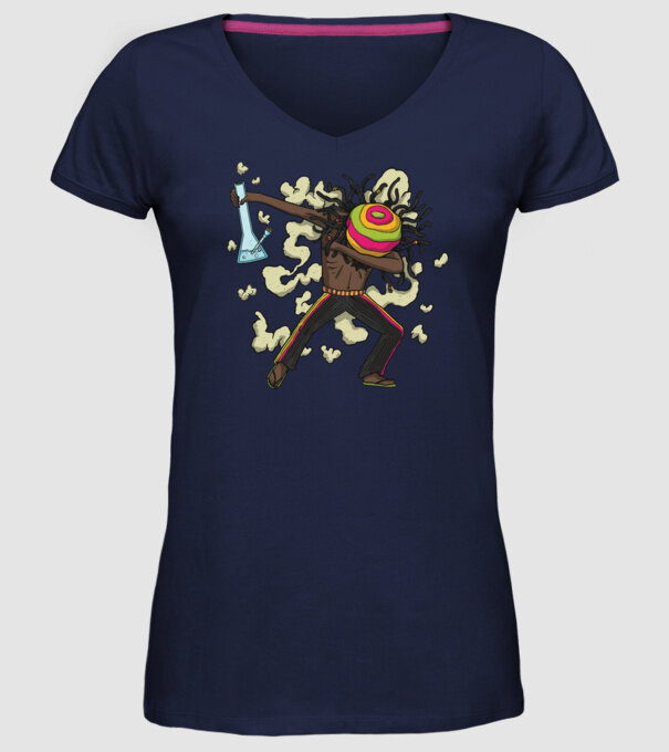 Dreadlock DAB model albastru închis pe tricou