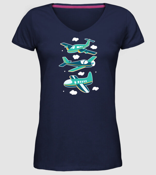 Avioane model albastru închis pe tricou