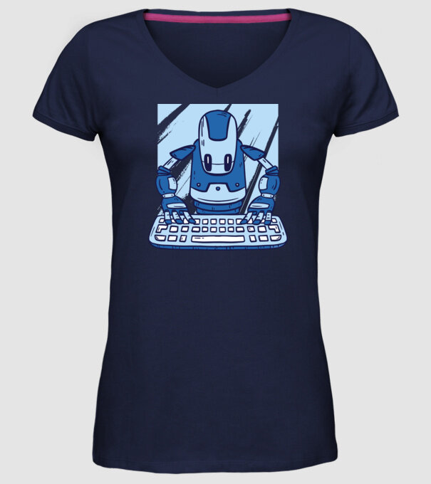 Automatizare robot model albastru închis pe tricou