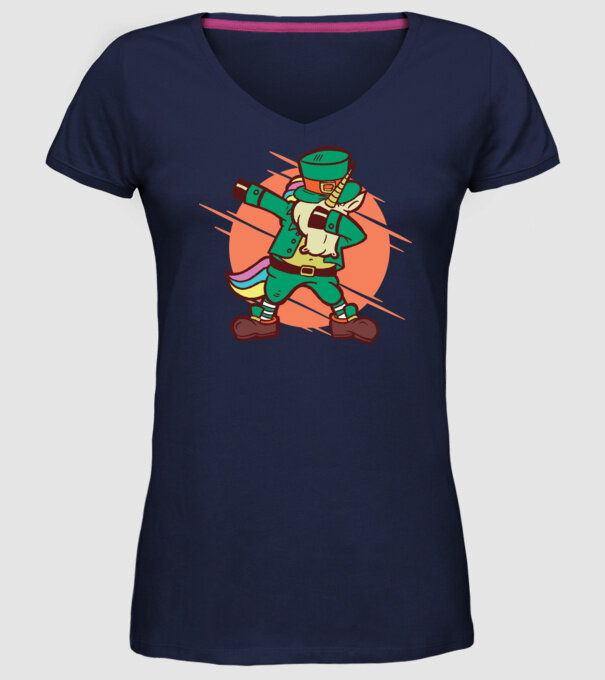 St Patrick Unicorn DAB model albastru închis pe tricou