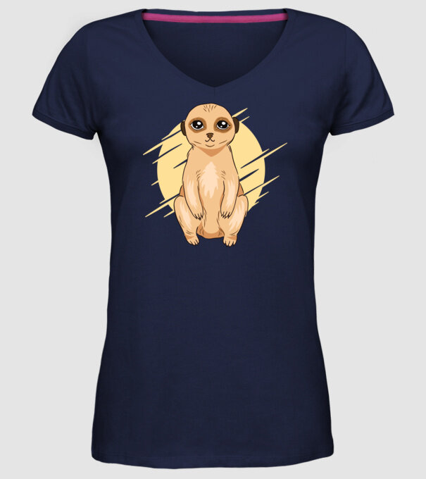 Suricată model albastru închis pe tricou