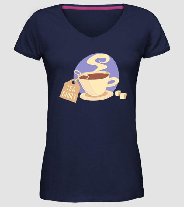 Teashirt model albastru închis pe tricou