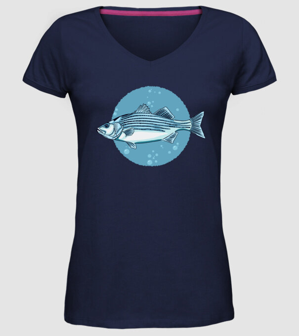 Biban de mare model albastru închis pe tricou