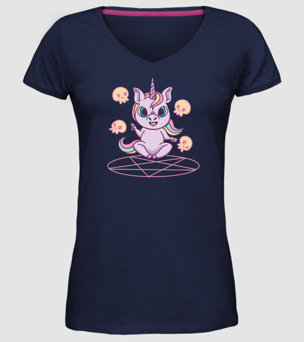 Unicorn invocare model albastru închis pe tricou