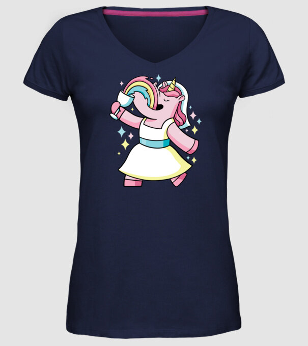 Unicorn Mireasă model albastru închis pe tricou
