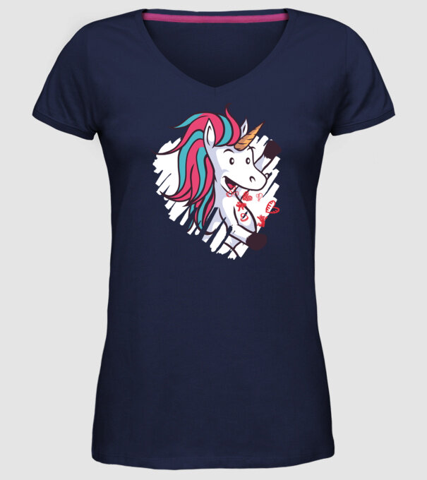 'Dragoste Unicorn pentru Valentine''s Day' model albastru închis pe tricou