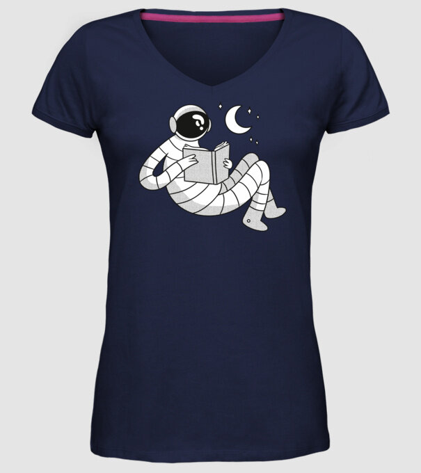 Lectură Astronaut model albastru închis pe tricou