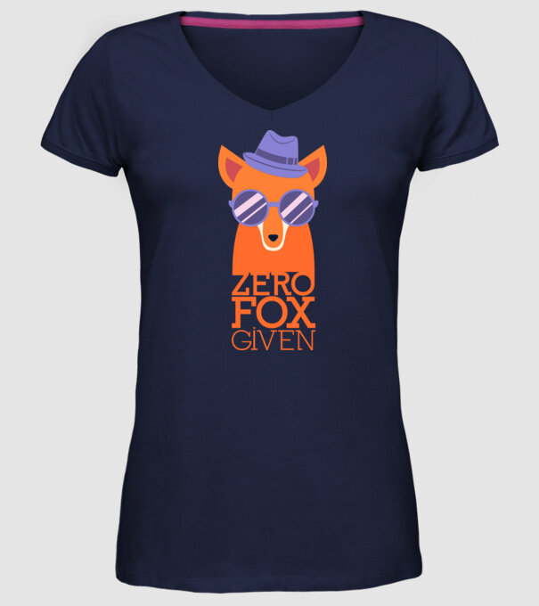 Zero Fox Given model albastru închis pe tricou
