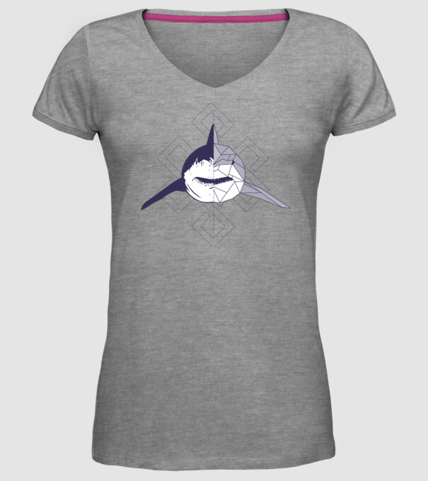 Rechin abstract model gri pe tricou