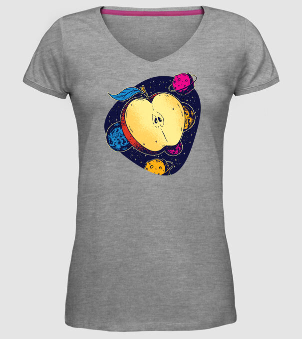 Mere în spațiu model gri pe tricou