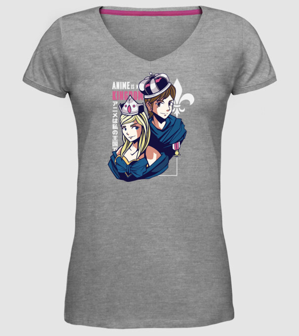 Anime este Regatul meu model gri pe tricou