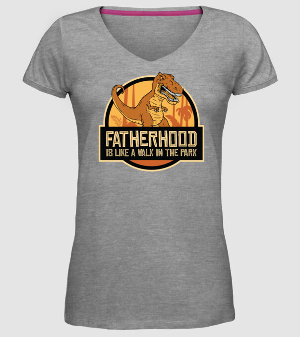 A fi tată - E ca o plimbare în Parcul Dinozaurilor model gri pe tricou