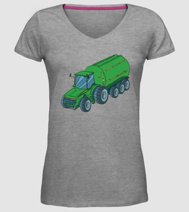 Tractor de recoltare model gri pe tricou