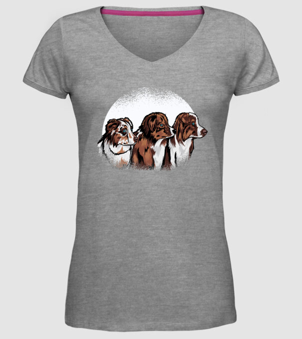 Câine ciobănesc Australian model gri pe tricou