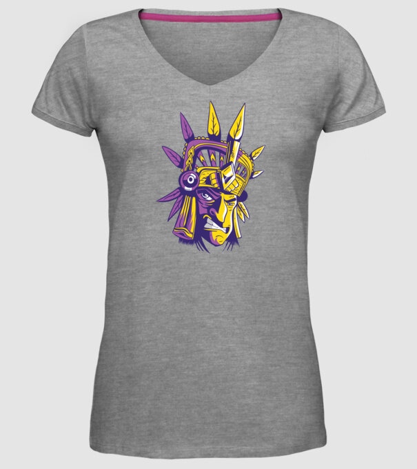 Războinic Aztec model gri pe tricou