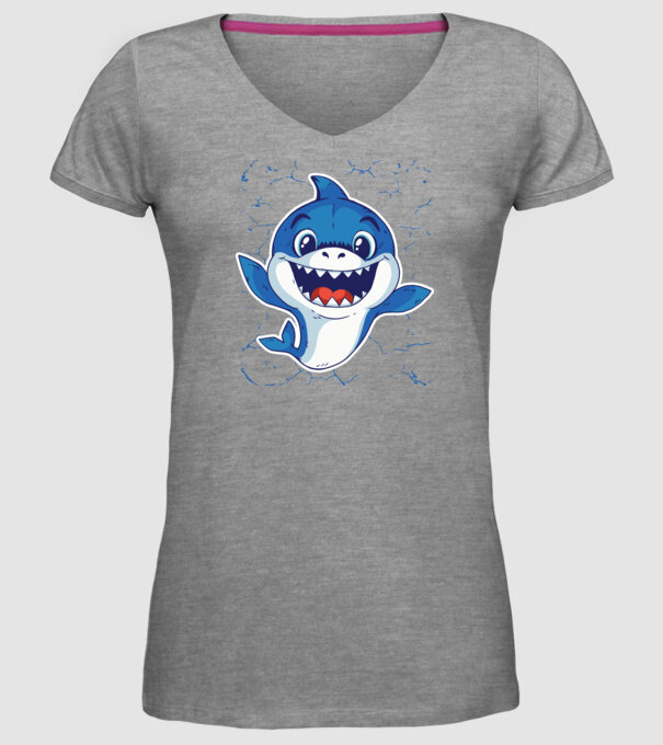 Baby Shark tricou drăguț cu rechin model gri pe tricou