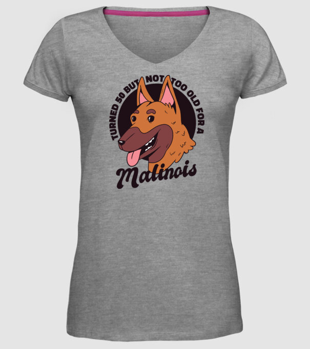 Câine ciobănesc belgian model gri pe tricou