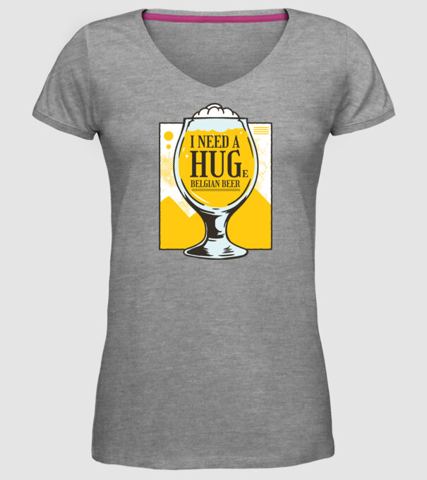 Bere belgiană model gri pe tricou