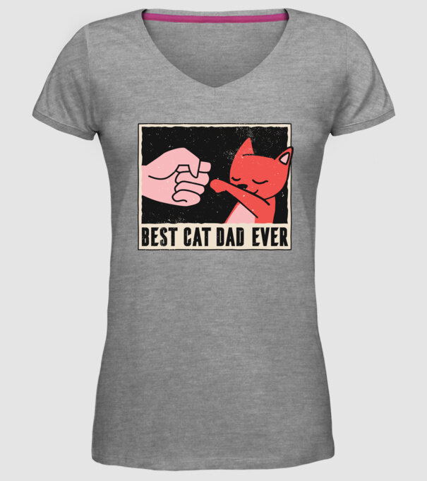 Best Cat Dad Ever - Cel mai bun stăpân de pisică model gri pe tricou