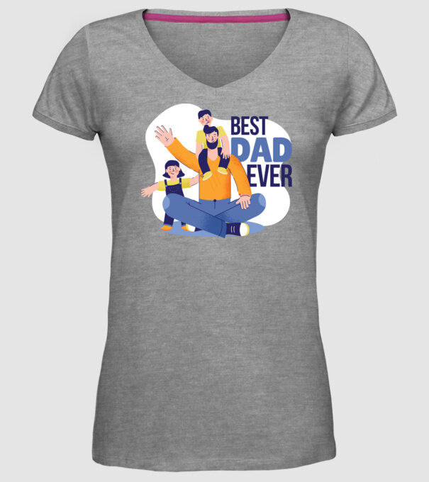 Best Dad ever - Cel mai bun tată model gri pe tricou