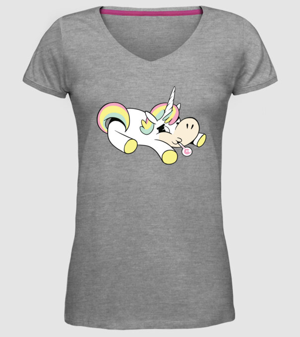 Unicorn bolnav model gri pe tricou