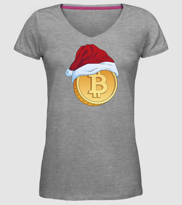 Crăciun Bitcoin model gri pe tricou