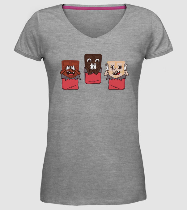 Trio de ciocolată model gri pe tricou