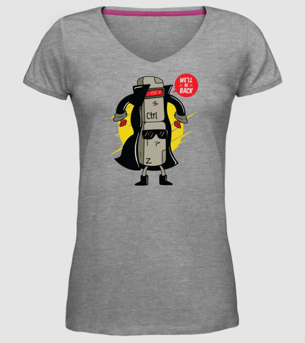 Ctrl Z Terminator Parodie model gri pe tricou