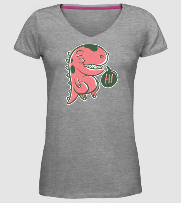 Dinozaur drăguț model gri pe tricou