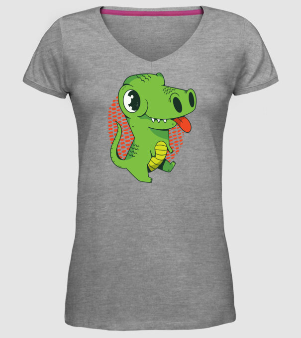 Dinozaur drăguț model gri pe tricou