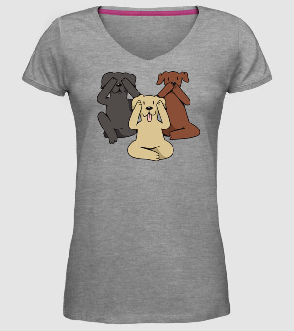 Câini drăguți model gri pe tricou